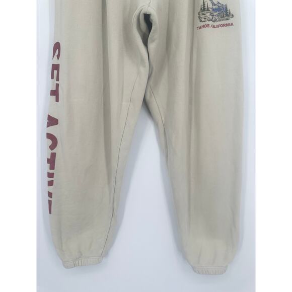 Set Active Jogger Pants Lake Tahoe Graphic Print Cotton Fleece Sweatpants - Picture 3 of 11